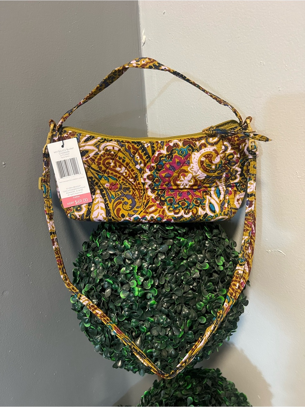 Vera Bradley Buda Spray Mini Slouchy Bucket Crossbody In Cotton NWT